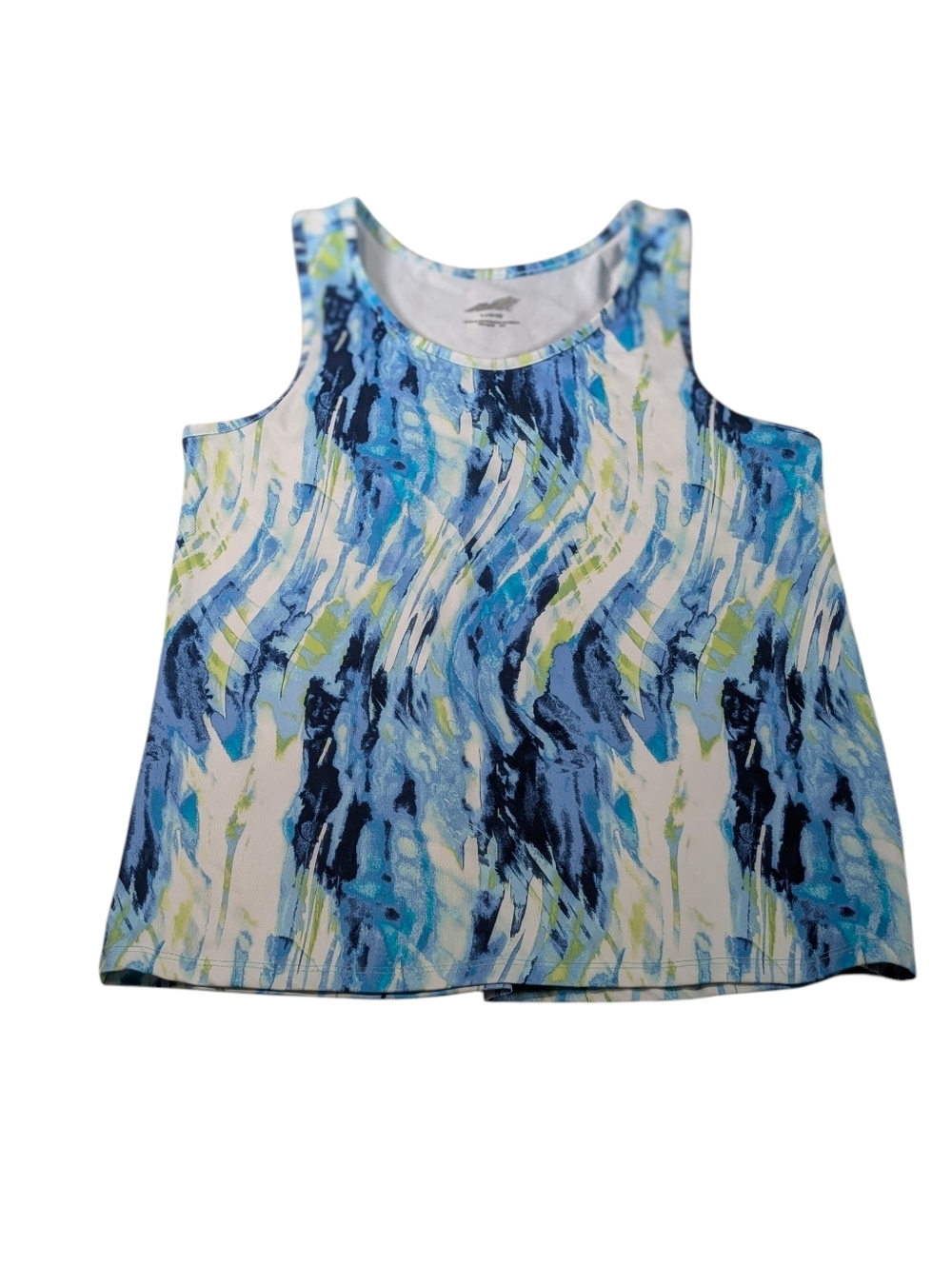 Avia Girls Blue/White/Green Quick Dry Tank Top Size Large 10-12